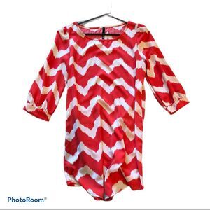 ⚡️  Love Culture Orange White Chevron Dress ~ Size M⚡️